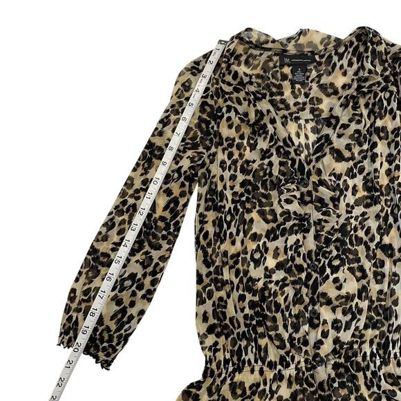 INC International Concepts Leopard Print Blouse, Women’s S, Y2K 90s Boho Chic - Picture 7 of 9